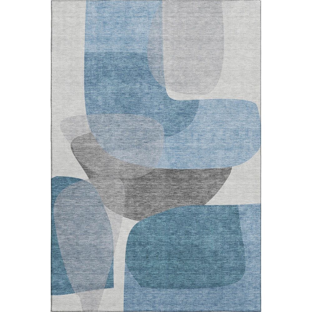 Mayfield Premium Machine Washable Abstract AMF2121 Denim 5 ft. x 7 ft. 6 in. Area Rug price history on PriceWatchPro