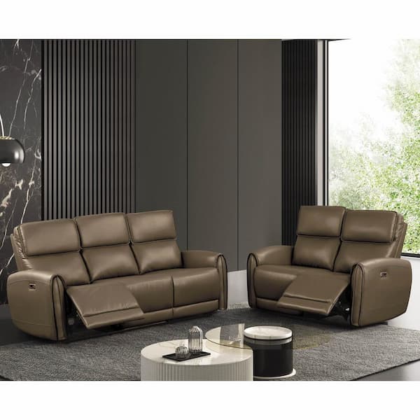 Oremus 2-Piece Light Brown Faux Leather Living Room Set