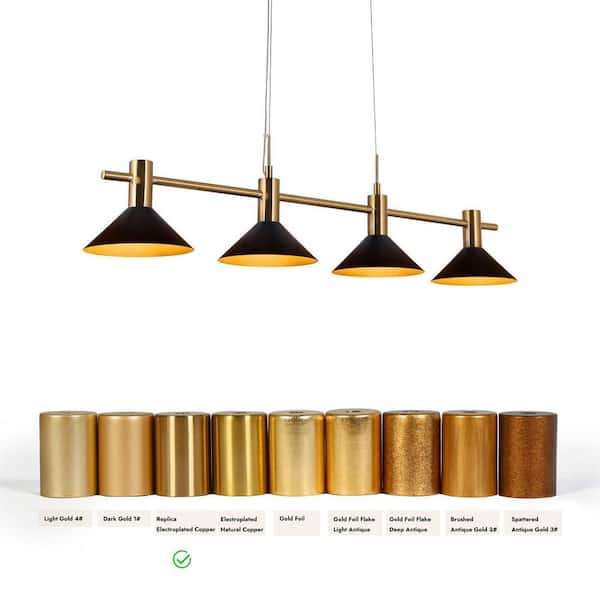 Zevni 38 in. Modern 21-Watt Black 4-Light Integrated LED Island