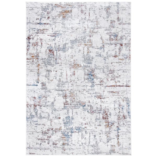SAFAVIEH Craft Gray/Red 4 ft. x 6 ft. Distressed Marble Area Rug