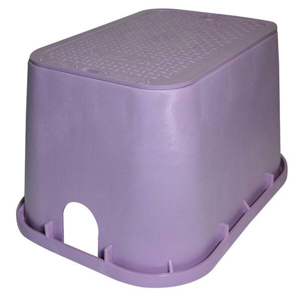 NDS Pro Series 14 in. x 19 in. Valve Box and Cover - Reclaimed Water