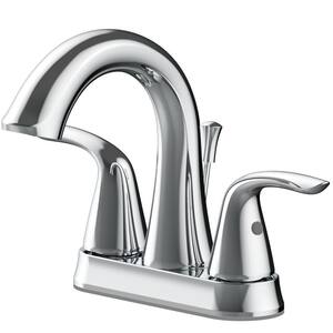 Irena 4 in. Centerset Double-Handle High-Arc Bathroom Faucet in Polished Chrome