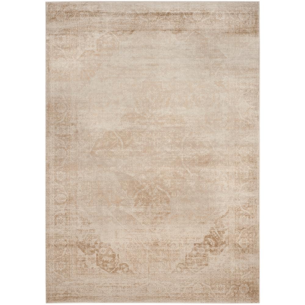 Stone Beige Hand-knotted Wool and Viscose Area Rug 8' x 10'