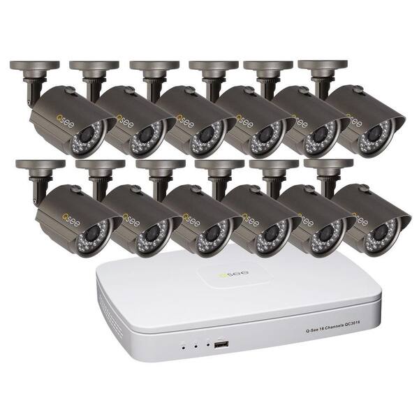 Q-SEE Advanced Series 16-Channel 960H 1TB Surveillance System with (12) 700 TVL Cameras, 100 ft. Night Vision