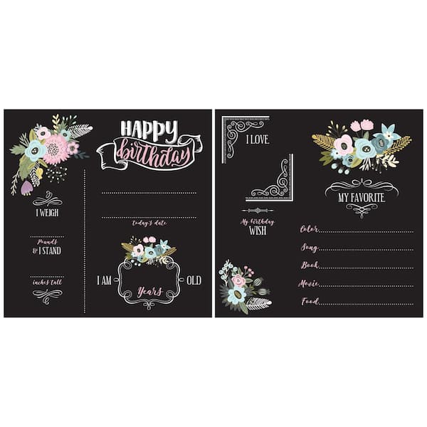 RoomMates Floral Birthday Chalk Board Memo Board