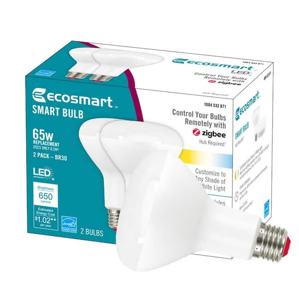 EcoSmart 65-Watt Equivalent BR30 Dimmable CEC Smart Wireless LED