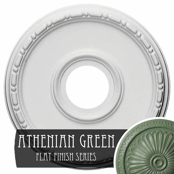 Ekena Millwork 1-1/2" x 16-1/2" x 16-1/2" Polyurethane Medea Ceiling, Hand-Painted Athenian Green