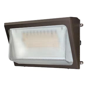 WPM 250-Watt Equivalent 7100 Lumens Integrated LED Bronze Outdoor Medium Wall Pack Light, 4000K Bright White