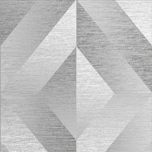 Atelier Geo Slate Silver Removable Wallpaper Sample