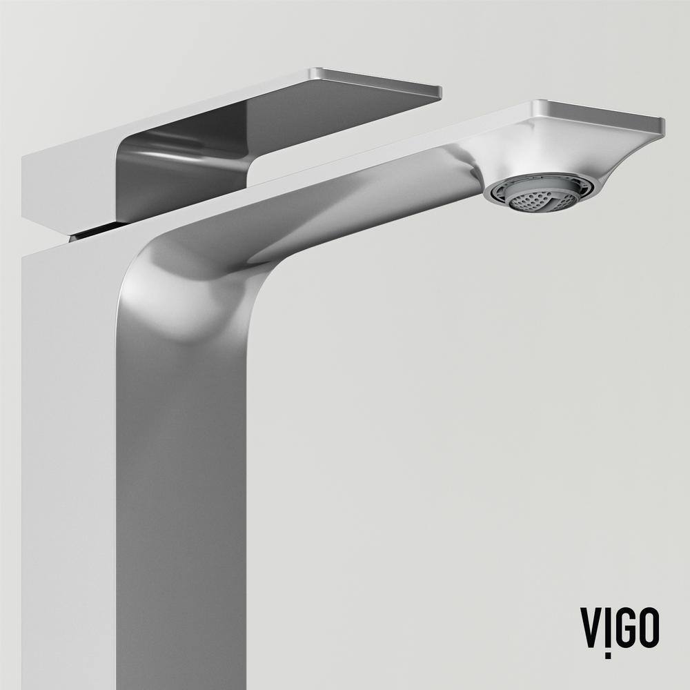 Concerto Stone Rectangular Above-Counter Bathroom Sink with Dunn Faucet