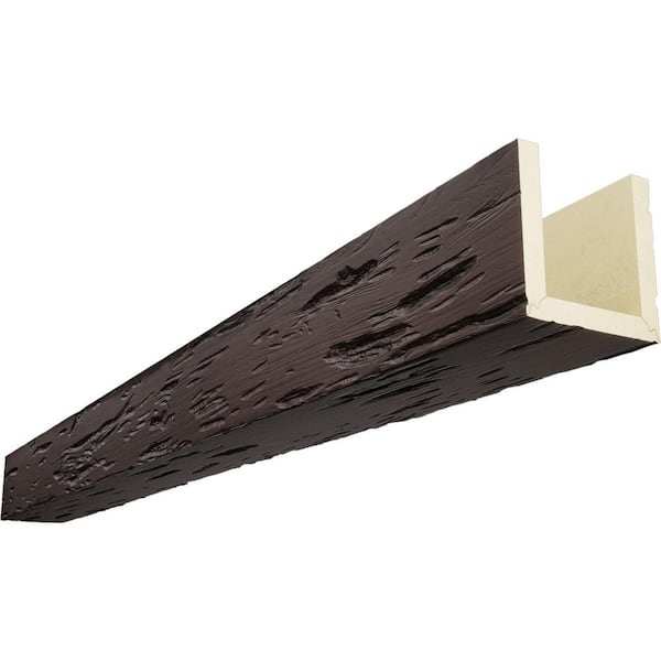 Ekena Millwork Timberthane 8 in. x 10 in. x 14 ft. 3-Sided (U-Beam) Pecky Cypress Mahogany Faux Wood Ceiling Beam