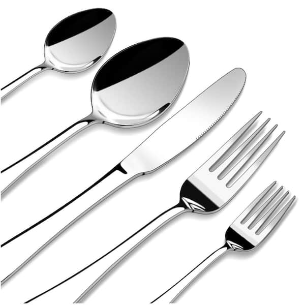 Heavy-Duty Stainless Steel Silverware Set for 8, Nickel-Free Flatware with Dinner Knives, Forks and Spoons
