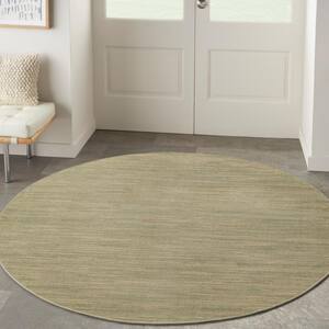 Essentials 4 ft. Round Green Gold Abstract Contemporary Round Indoor/Outdoor Area Rug