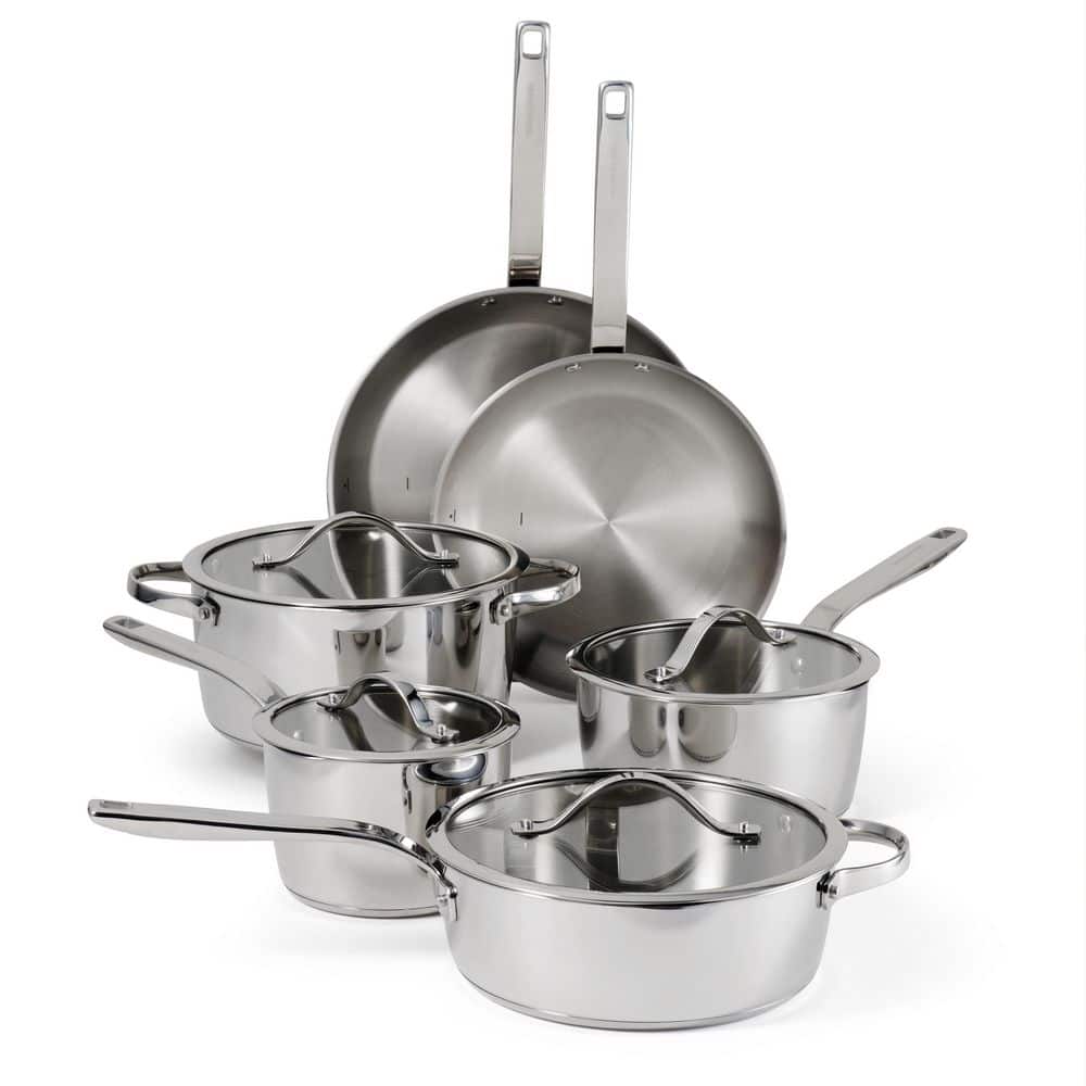Tramontina Tempo 10-Piece Tri-Ply Base Stainless Steel Cookware