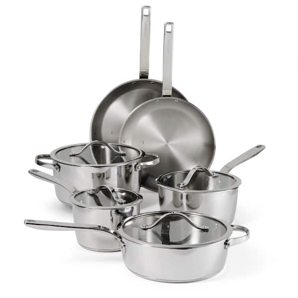 Tempo 10-Piece Tri-Ply Base Stainless Steel Cookware Set