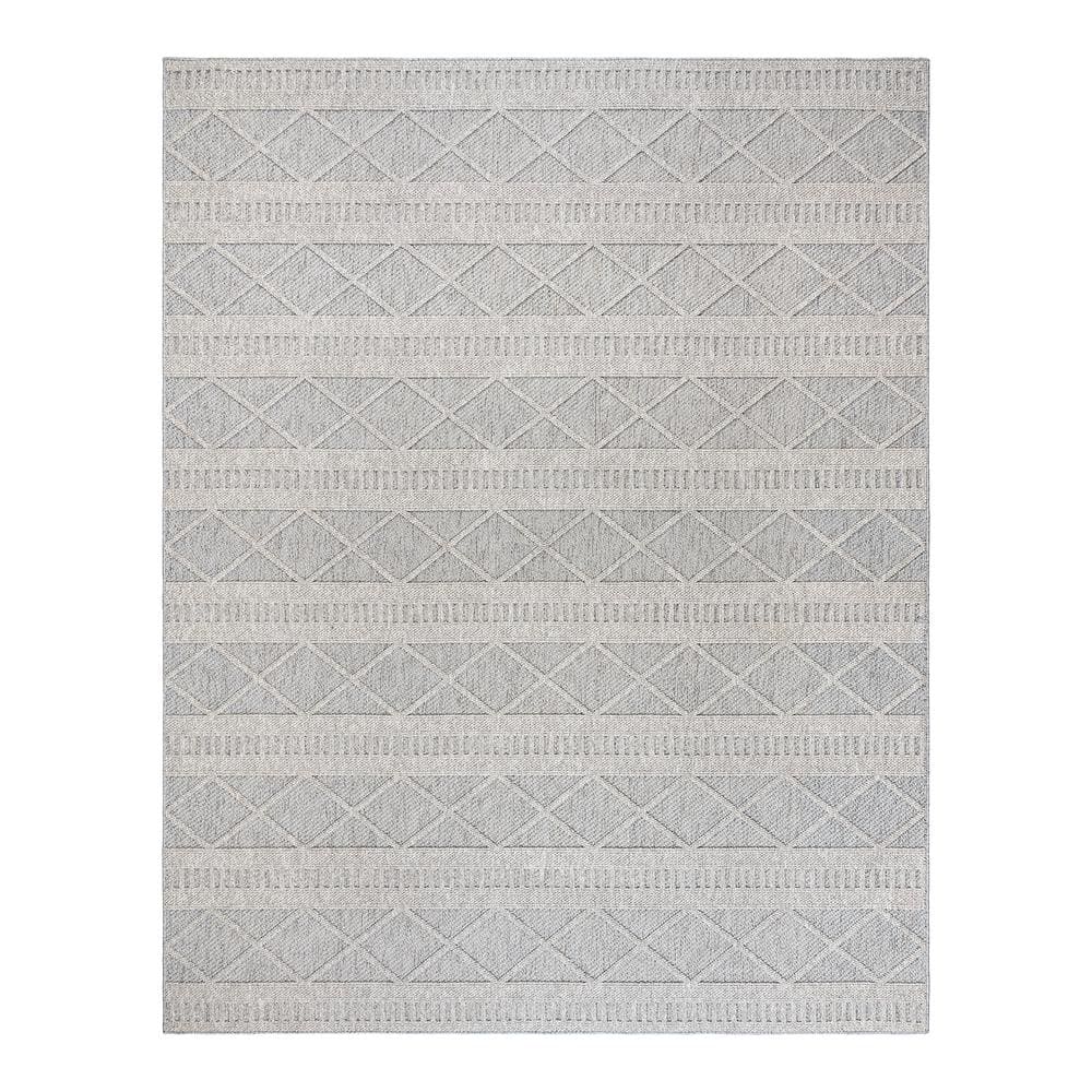 Gertmenian & Sons Malini Brindi Gray 9 ft. x 13 ft. Ikat Indoor Area Rug