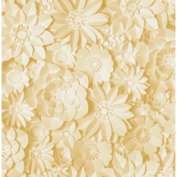 Fine Decor Dacre Yellow Floral Non-Pasted Wallpaper Sample