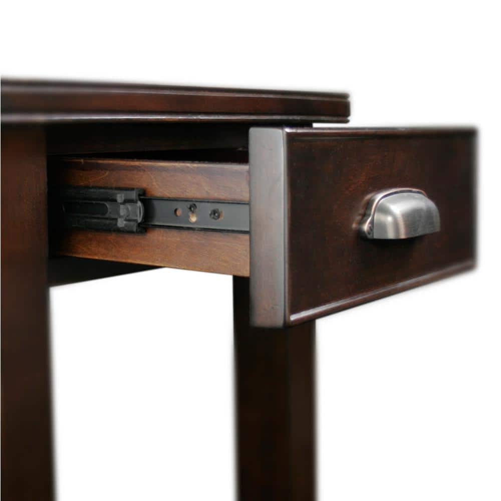 Laurent Chocolate Cherry Solid Wood End Table with Drawer and Shelf