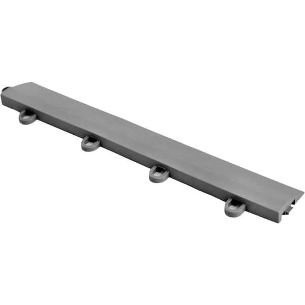 IncStores Nitro Tiles Edging, Gray 1 in. W x 12 in. L x 3/8 in. T Female Edges for Nitro Garage Tiles, 4 Pack, 2.33 sq.ft