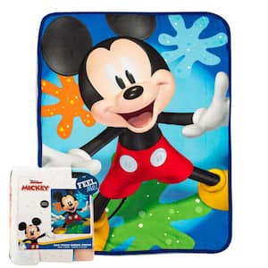 Mickey Mouse Splat Attack Multi-Colored Silk Touch Sherpa Throw Blanket