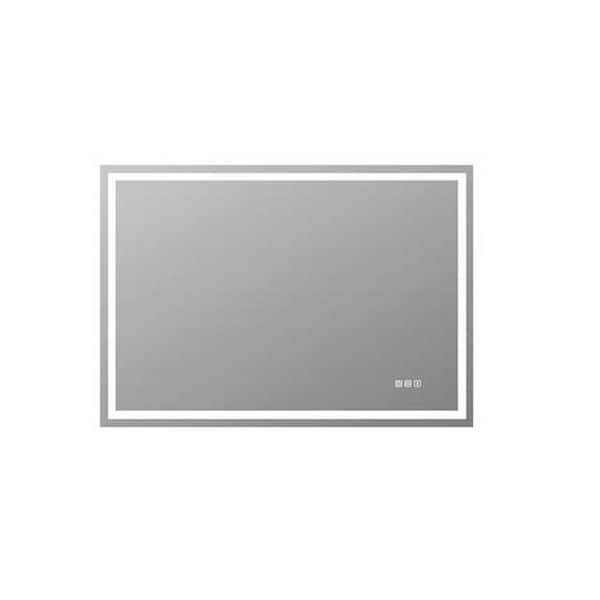 JimsMaison 40 in. W x 28 in. H Large Rectangular Frameless Wall-Mount Anti-Fog LED Light Bathroom Vanity Mirror