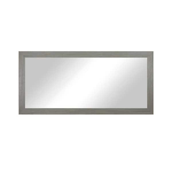 Unbranded Modern Rustic 57.75 in. W x 30.75 in. H Rectangular Wooden Weathered Grey Mirror