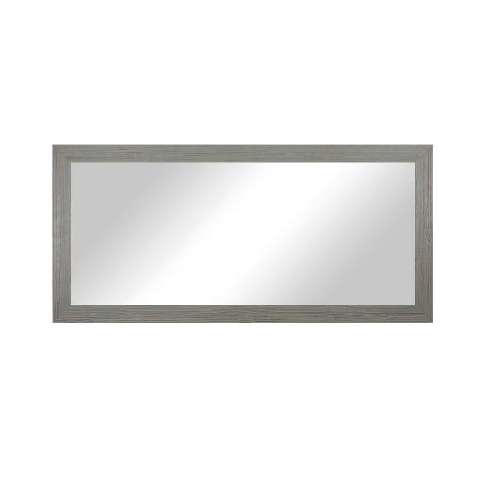 Modern Rustic 47.75 in. W x 31.75 in. H Rectangular Wooden Weathered Grey M