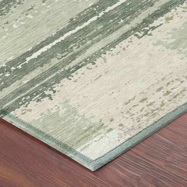 Chantille Machine Washable Indoor/Outdoor Abstract ACN2772 Celery 9 ft. x 12 ft. Area Rug