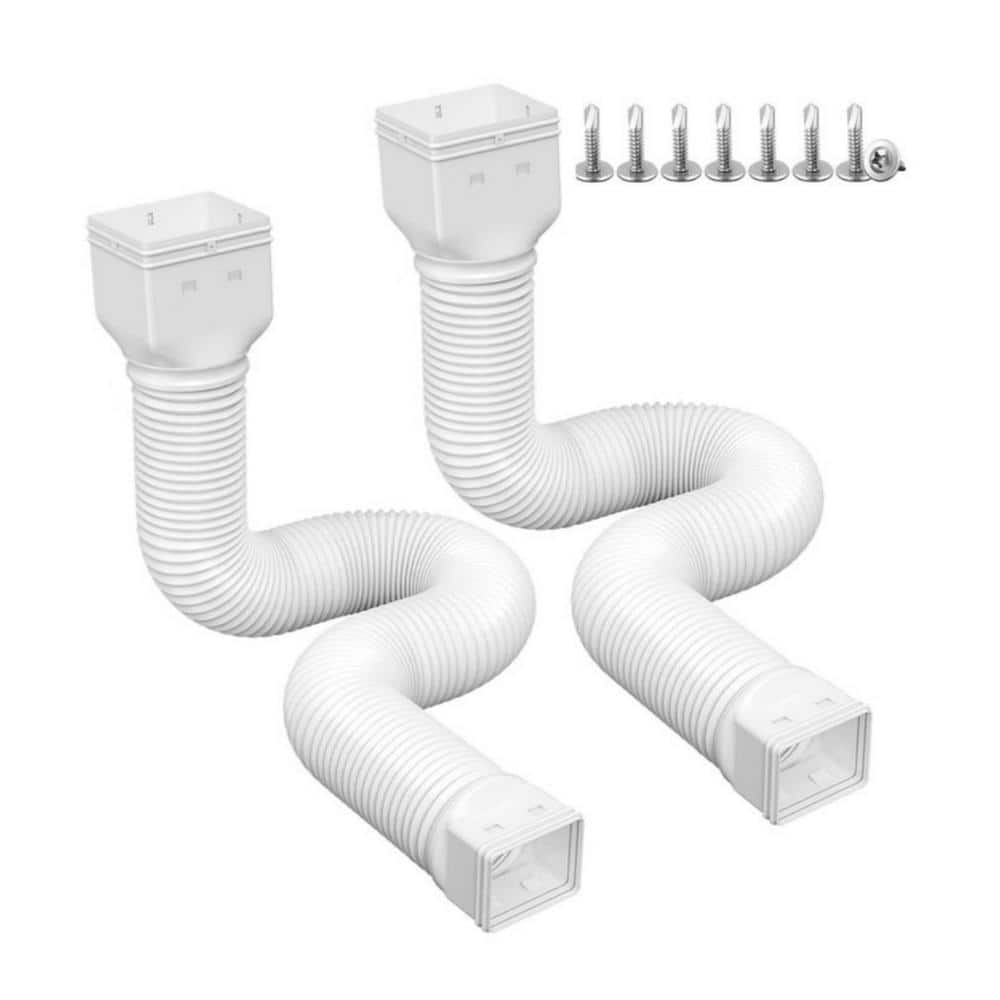 White Rain Gutter Downspout Extensions, Downspout Extender for Rainwater Dr