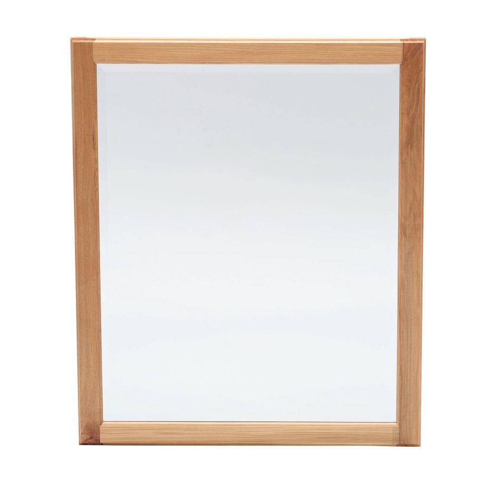UPC 094803098470 product image for Glacier Bay Hampton 28 in. x 34 in. Framed Vanity Mirror in Natural Hickory, Nat | upcitemdb.com