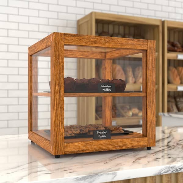 1 15 In. Artisan Light Wooden Dry Food Dispenser Bakery Display Square Case 1 Cu. ft.