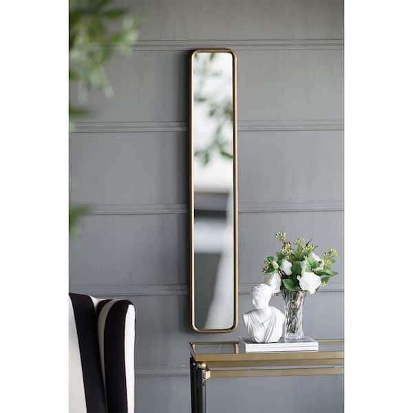 Blisstyle Gold 8 in. W x 47.2 in. H Glam Rectangle Iron Framed Mirror Wall Mirror Wall Decor Mirror