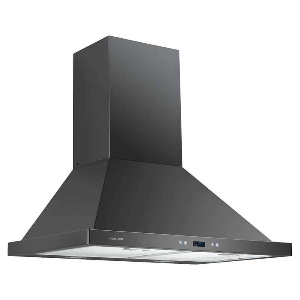 30-Inch Matte Black Stainless Steel Convertible Wall Mount Range Hood