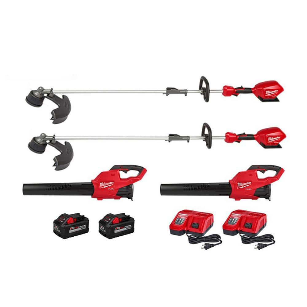 M18 FUEL 18V Lithium-Ion Brushless Cordless QUIK-LOK String Trimmer/Blower Combo Kit w/Batteries & Charger(4-Tool) -  Milwaukee, 3000-21-3000-21