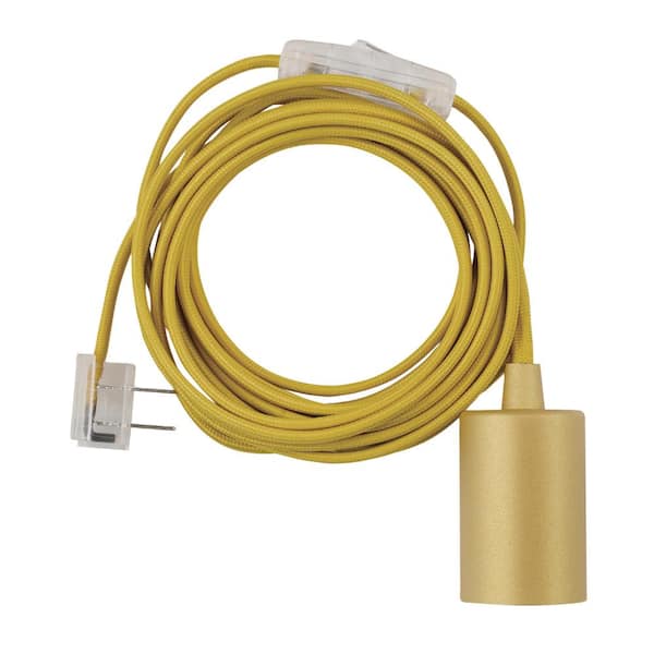 Novogratz x Globe Electric Emile 1-Light Mellow Yellow Plug-In Exposed Socket Pendant