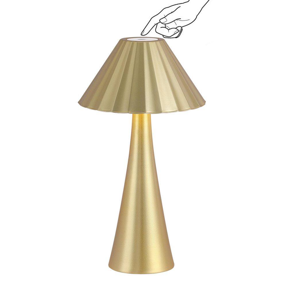 10.5 in. Gold Modern Dimmable Metal Bedroom Living Room Bedside Desk Mini Table Lamps Integrated LED price history on PriceWatchPro