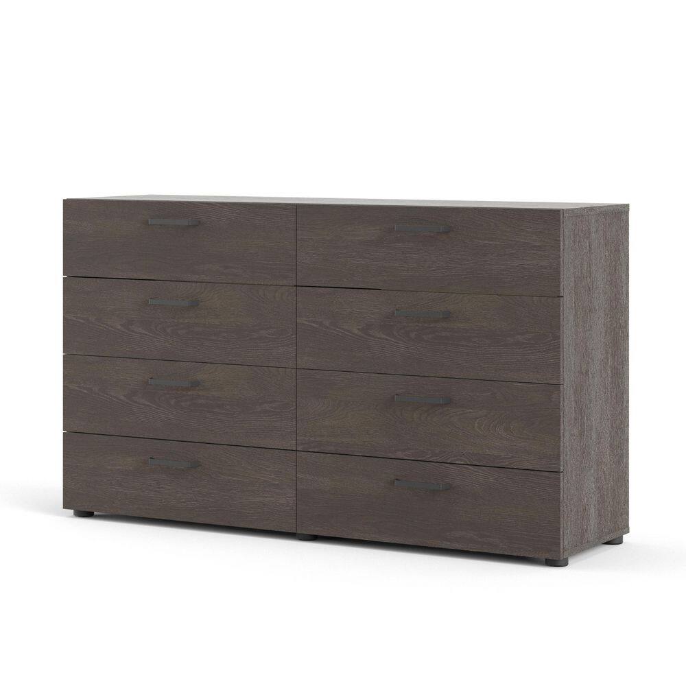 Tvilum Dallas 8Drawer Dark Chocolate Double Dresser (32.2 in. H x 15.9