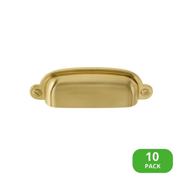 Sumner Street Home Hardware 10-Pack Garner 2-3/4 in. (70 mm) Center-to-Center Traditional Satin Brass Cup Drawer Pull