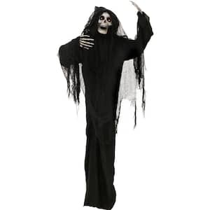 67.5 in. Battery Operated Poseable Animated Standing Reaper with LED Eyes Halloween Prop