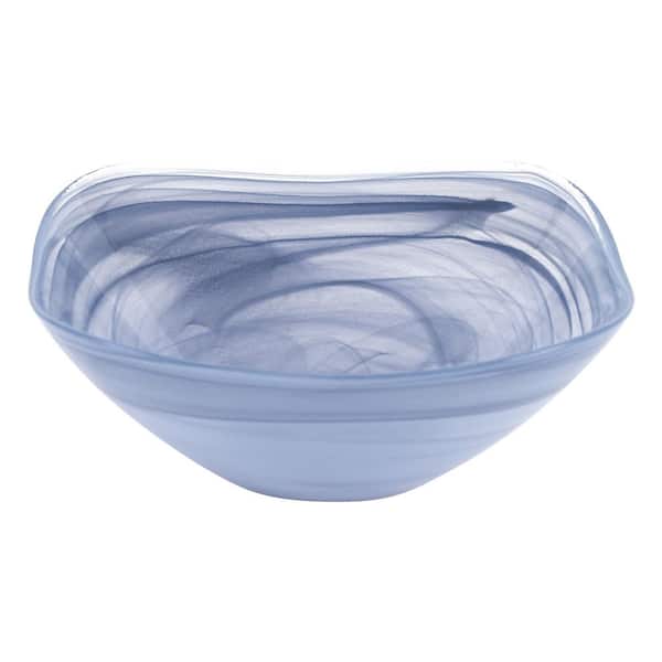 Badash Crystal 6 in. Square 6 oz. Blue Alabaster Glass
