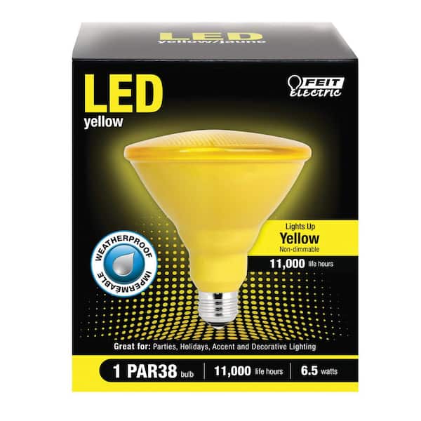 90-Watt Equivalent PAR38 Weatherproof Outdoor Landscape Yellow Color E26 Medium Base FLood LED Light Bulb (4-Pack)