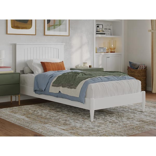 AFI Naples White Solid Wood Frame Twin X L Low Profile Platform Bed ...