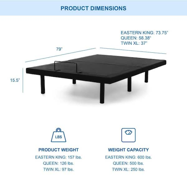 Twin XL Serene Adjustable Back Support Bed Frame - HOMES: Inside + Out