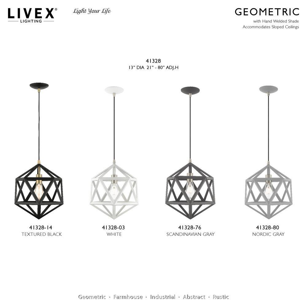 White Geometric Metal Mini Pendant Light