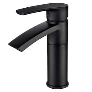 Ariana Single-Handle Single-Hole Bathroom Faucet with Swivel Spout in Matte Black