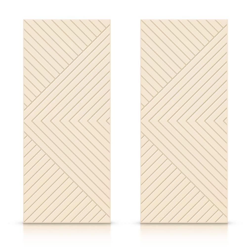 60 in. x 84 in. Hollow Core Beige Stained Composite MDF Interior Double Closet Sliding Doors price history on PriceWatchPro