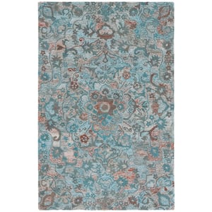 Anatolia Turquoise/Brown 8 ft. x 10 ft. Floral Medallion Area Rug