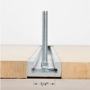 32 in. Aluminum Miter T-Track with 10PC Miter T Locking Bolts for Miter Slots 3/4" x 3/8", Thread Size 1/4"-20,2" Long