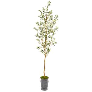 7.5 ft. Olive Artificial Tree in Decorative Planter