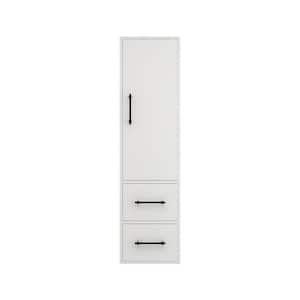 Victoria 15.75 in. W x 11.8 in. D x 59 in. H White Plywood Wall Floating Linen Cabinet in Gloss White